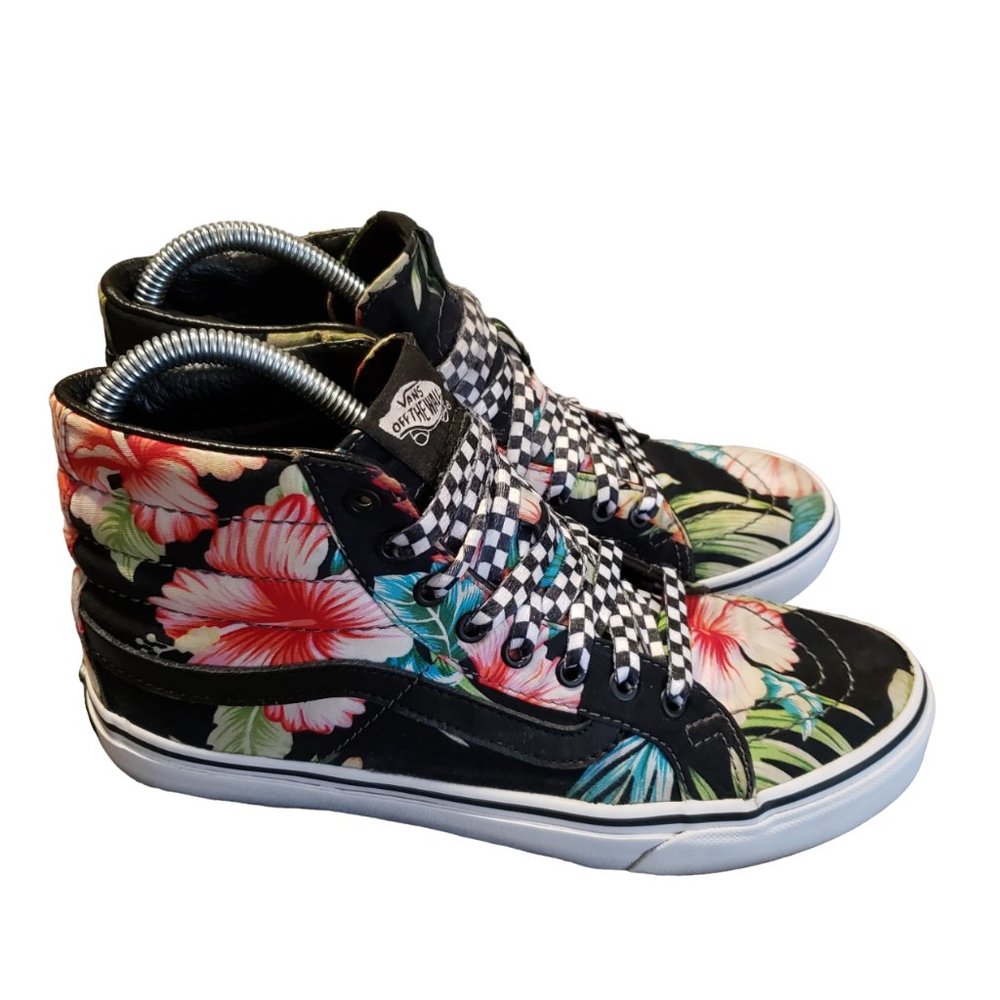 Vans Sk8 Slim Hawaiian Black Floral Skateboard Sneakers Men